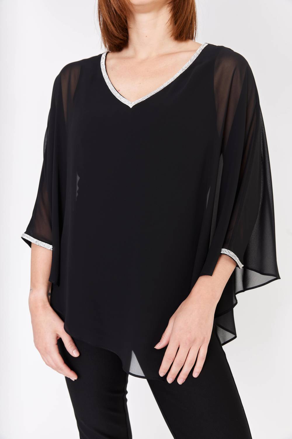 Frank Lyman - Embellished V-neck Woven Top