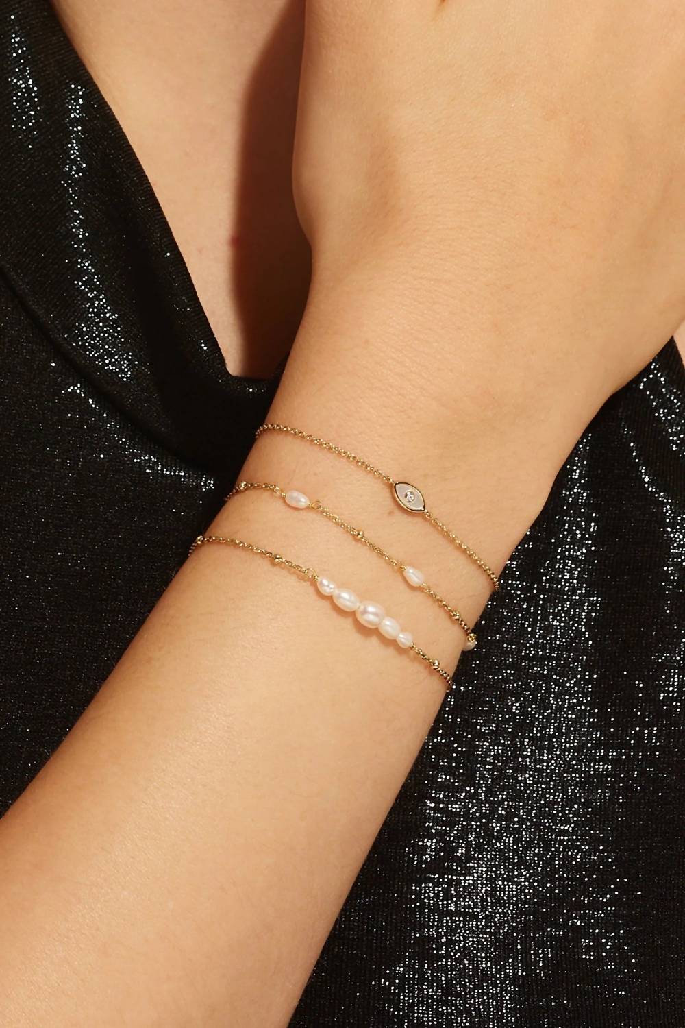 Eklexic - Women's Micro Clustered Pearl & Bead Bracelet