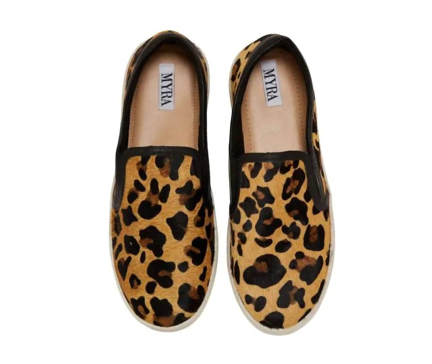 Myra - Women's Leather Leopard Hair On Hide Slip On Sneakers