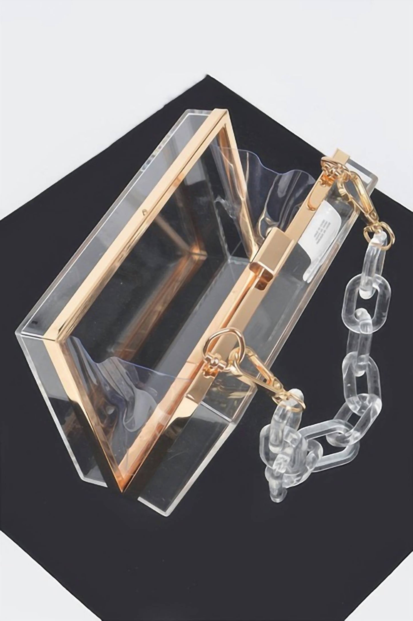 Artini Accessories - Women's Lucite Chain Handle Stadium Box Clutch
