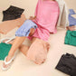 Very J - Mineral Washed Comfy Knit Top & Shorts Set