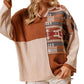 Bibi - Aztec Color Block Thermal Top - Plus