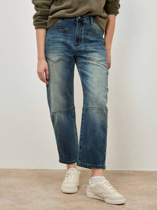 Apricot - MYA Utility Barrel Jeans