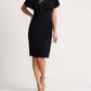 Joseph Ribkoff - Sheer Neckline Midi Dress