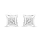 10K White Gold 1/3 Cttw Invisible Set Style Princess-Cut Diamond Stud Earrings (H-I Color, SI2-I1 Clarity)