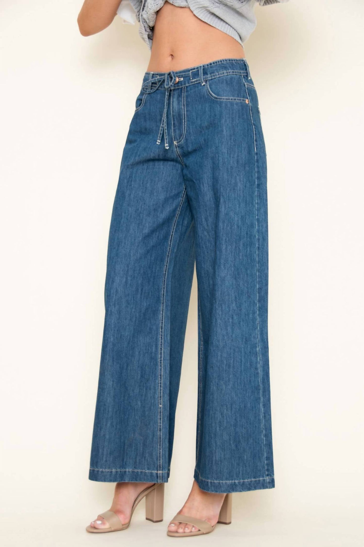 Fore Collection - Drawstring Waist Wide Leg Pants