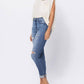 Judy Blue - High Waist Cuffed Distressed Boyfriend Jeans