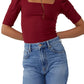 Free People Night Lily Rib Crop Top in Wine, Size Small