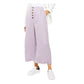 Topshop - Coco Satin High Rise Button Fly Wide Leg Cropped Pants