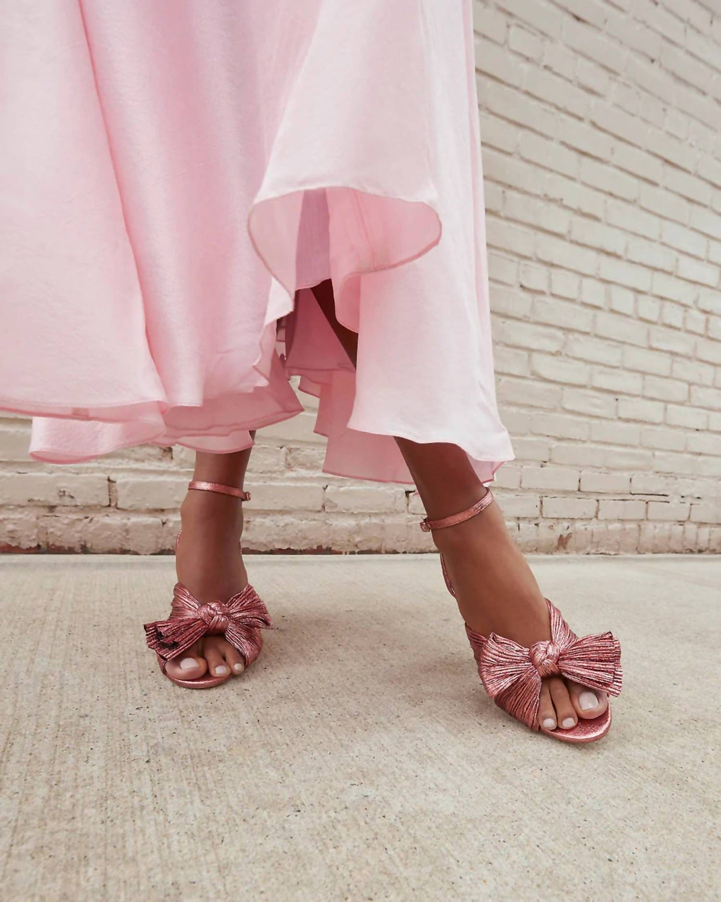 Loeffler Randall - WOMEN'S CAMELLIA PLEATED BOW HEEL SANDAL