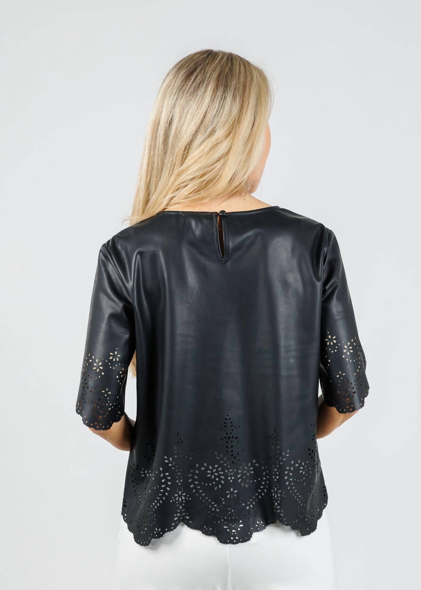 Oui - Women's Vegan Leather Top