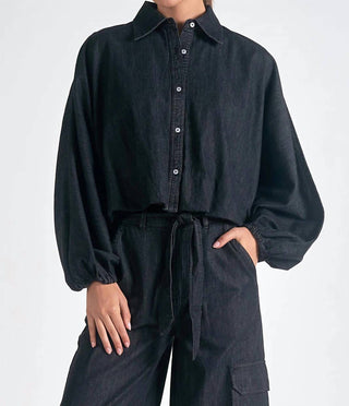 Elan - Blusa com manga bufante