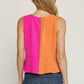 Entro - Twist Front Color Block Top