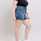 Judy Blue - Mid Rise Tummy Control Mid Length Denim Short