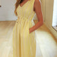 Soulofmu - Glow Drawstring V-neck Maxi Dress