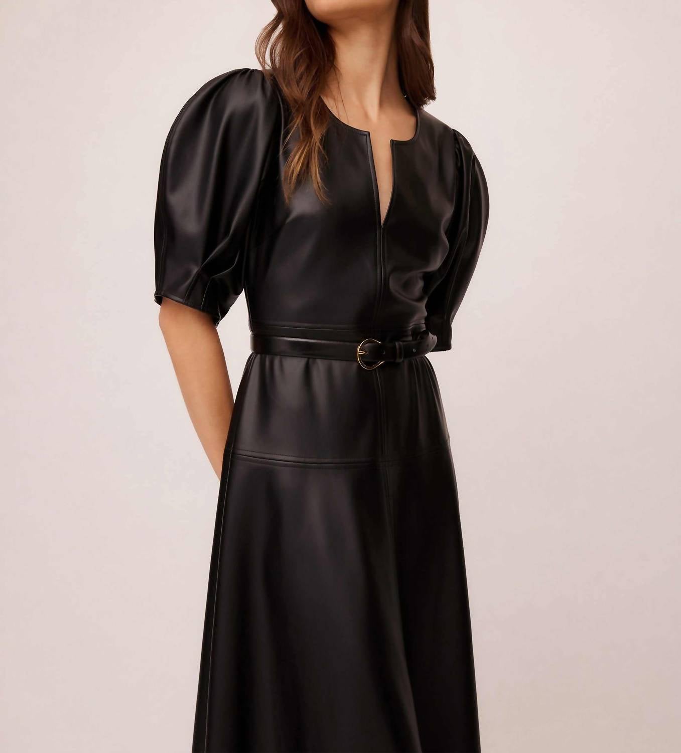 Fifteen Twenty - Sierra Faux Leather Midi Dress
