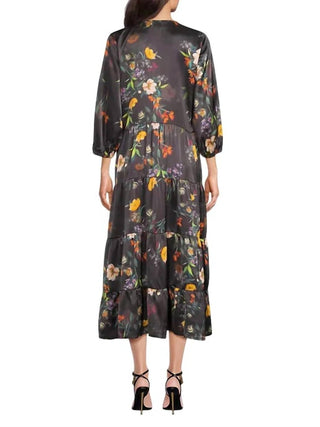 Johnny Was - Vestido chevron com mangas de bispo e camadas