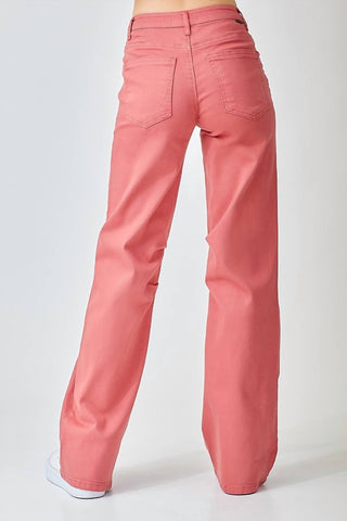 Risen - Calça Jeans Relaxada de Cintura Alta e Perna Larga
