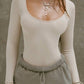 Joah Brown - Classic Scoop Ribbed Long Sleeve Top