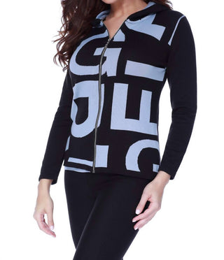 Angel - Cardigan com capuz abstrato