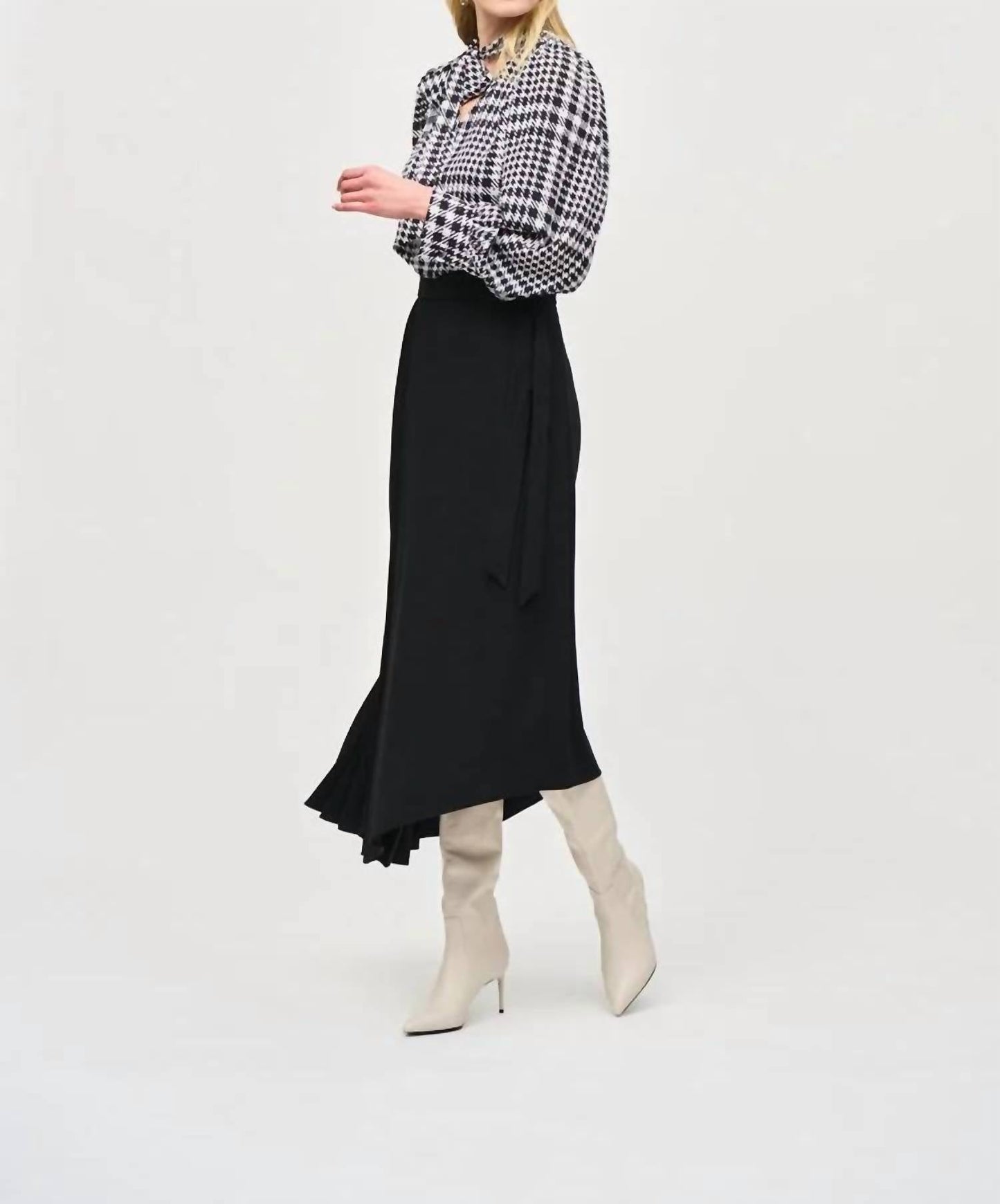 Joseph Ribkoff - Georgette Plaid Puff Sleeve Top