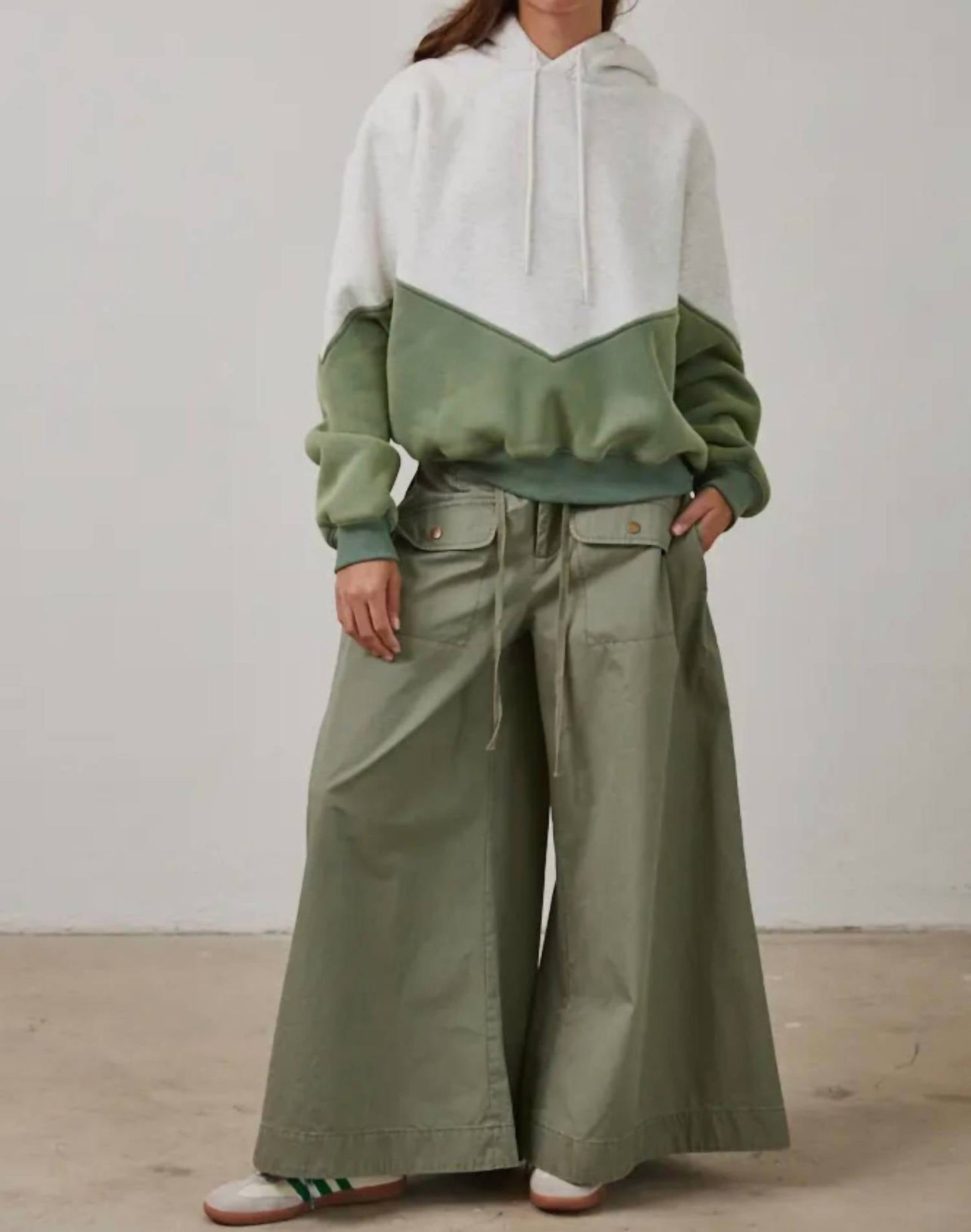 Creamon - Two Tone Color Block Soft Fleece Hoodie