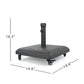 Wheelie Stylish Square Umbrella Base with Stainless Steel Handle