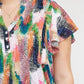 Entro - V-Neck Ruffle Sleeve Top