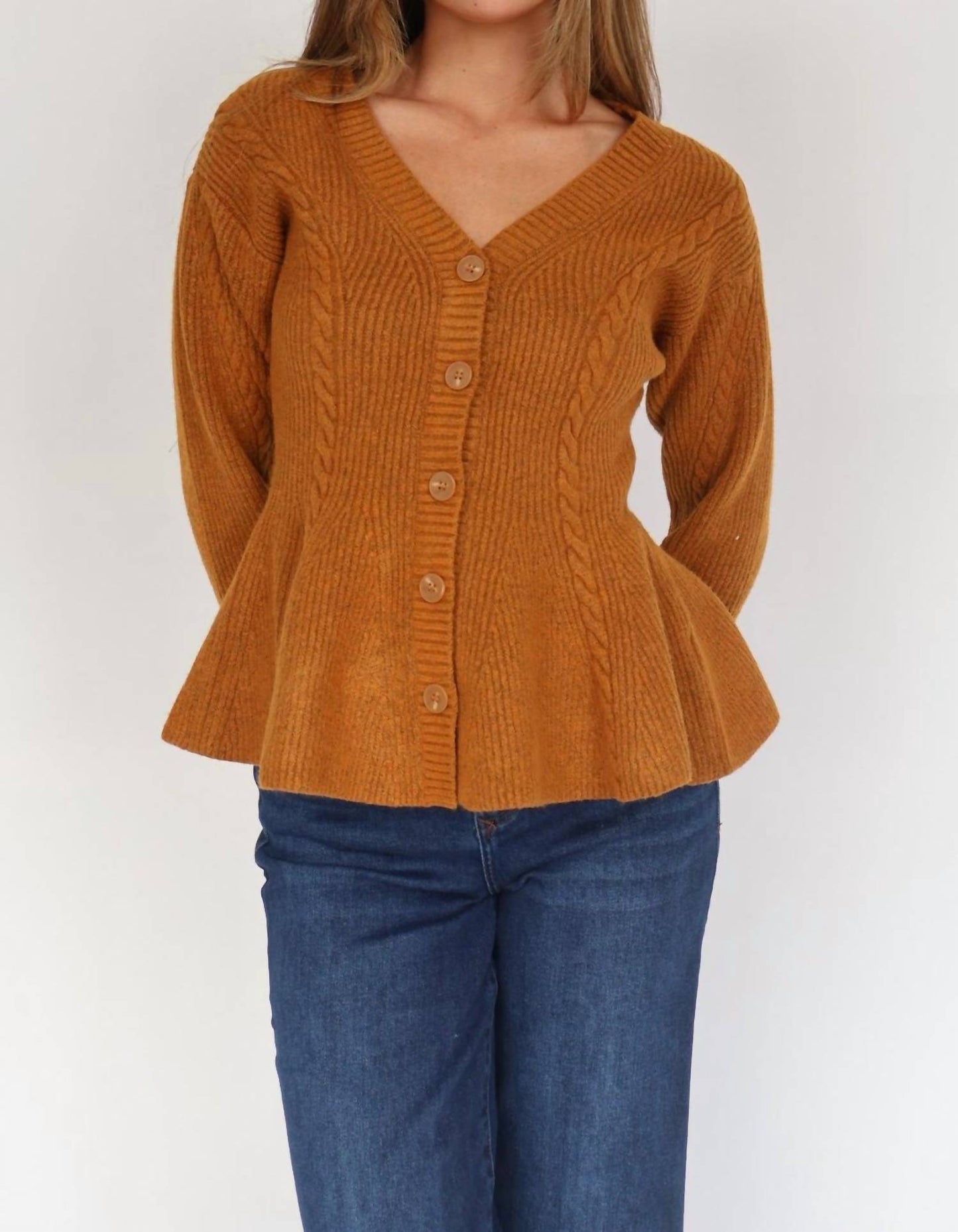 Steve Madden - Courtney Peplum Button Front Cardigan