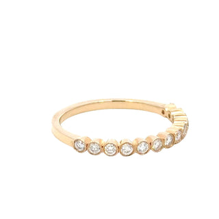 Aamiaa - Anel com diamante natural de 0,30 quilates, redondo, brilhante e baguete - Tamanho 6,5