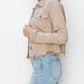 Risen - Full Size Raw Hem Button Up Cropped Denim Jacket Plus Size