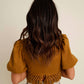 Endless Blu. - Monte Carlo Puff Sleeve Fringe Top