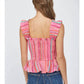 Fate - Fate Striped Cotton Smocked Bodice Top 5.20