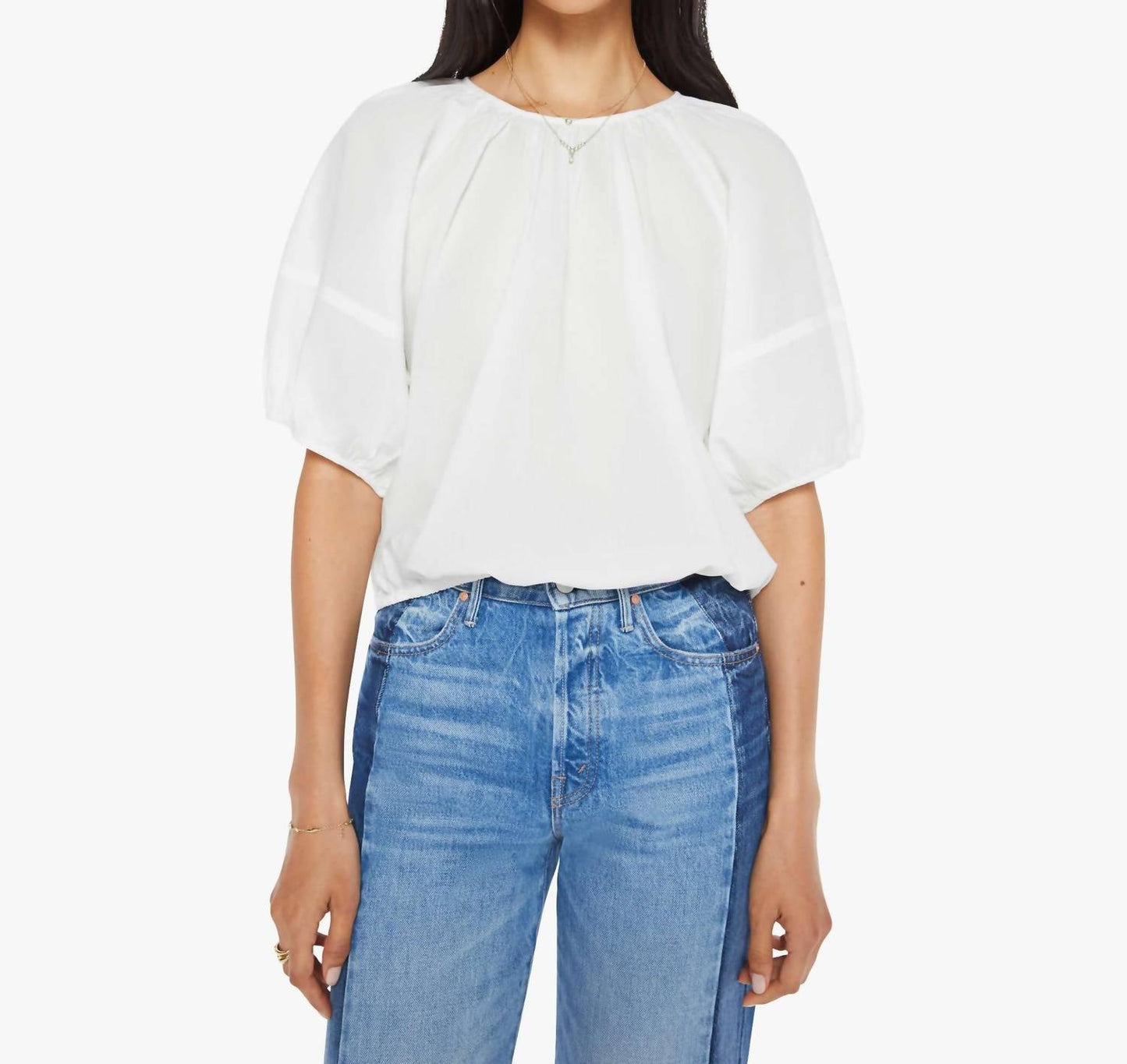 Mother - Crewneck Balloon Sleeves Blouse