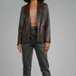Elan - Faux Leather Blazer