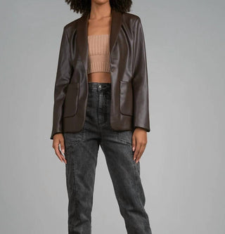 Elan - Blazer de couro sintético