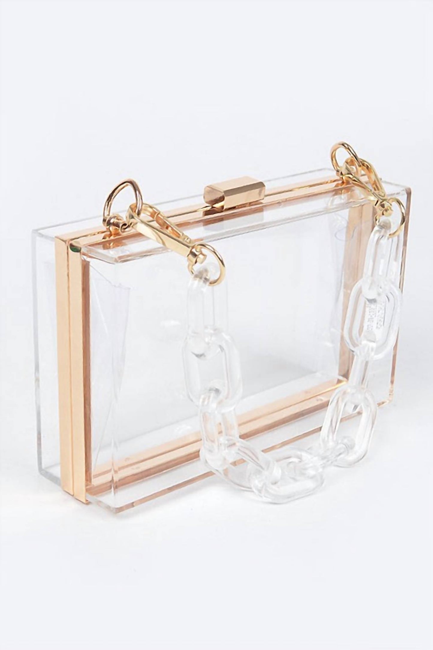 Artini Accessories - Women's Lucite Chain Handle Stadium Box Clutch