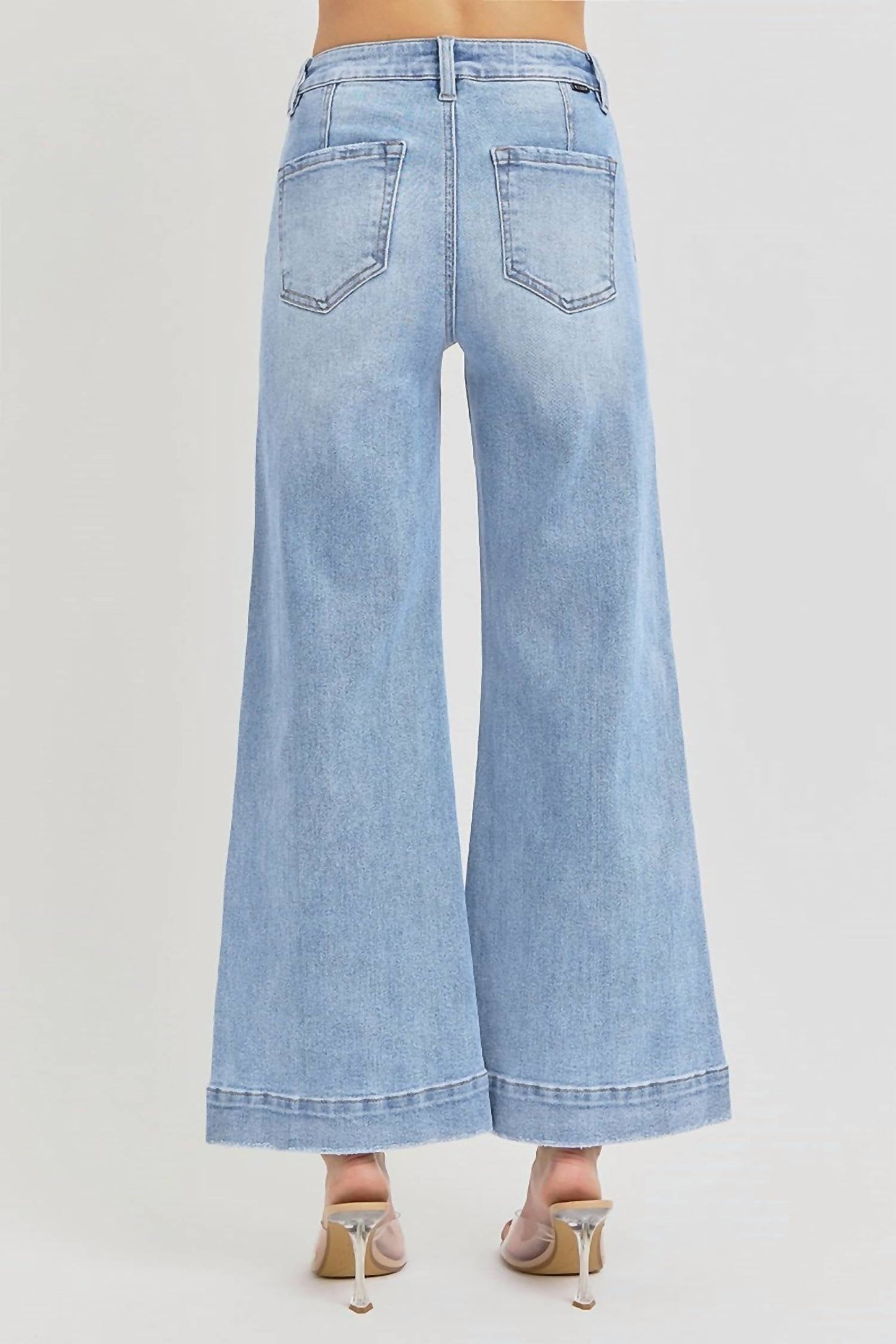Risen - High Rise Front Pocket Wide Leg Jeans