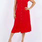Paparazzi - Linen Blend Solid Midi Shirt Dress