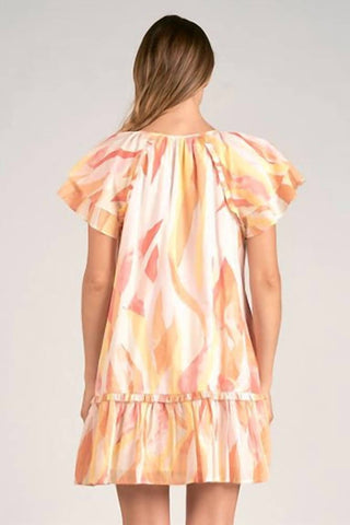 Elan - Vestido com babados e estampa Amalfi