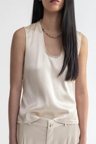 Aeron - Tutu Scoop-neck Satin Top