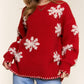 And The Why - Textured Snow Flakes Pullover Sweater