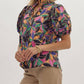Entro - Floral Print Short Sleeve Tiered Detail Blouse