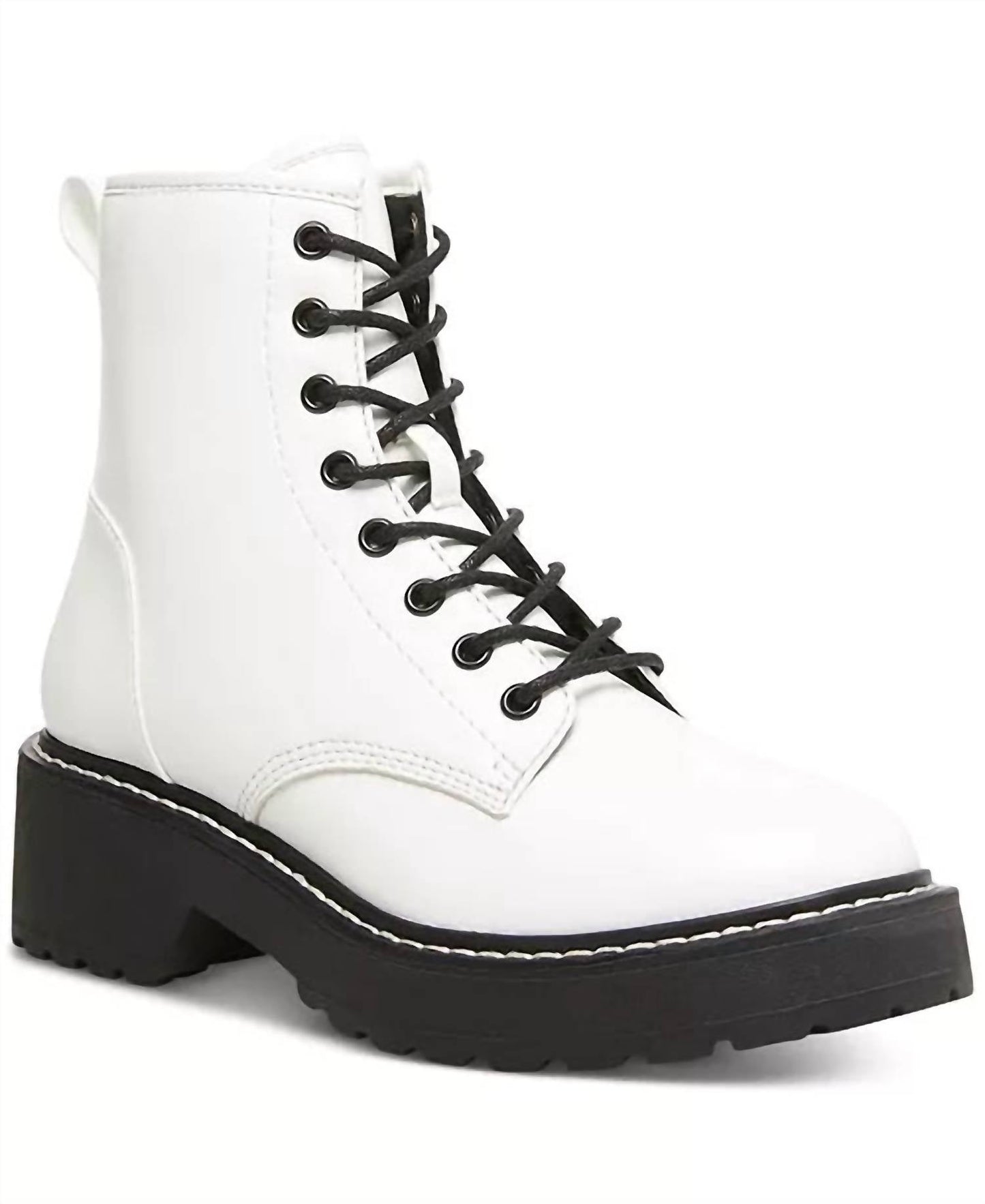 Steve Madden - Women's Leather Lace Up Combat Boot