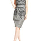 Eva Franco - Flocked Scallop Cato Sheath Dress