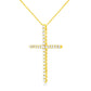 10K Yellow Gold Plated .925 Sterling Silver 3.0 Cttw Prong-Set Round Brilliant Cut Diamond Cross 18" Pendant Necklace (J-K Color, I1-I2 Clarity)