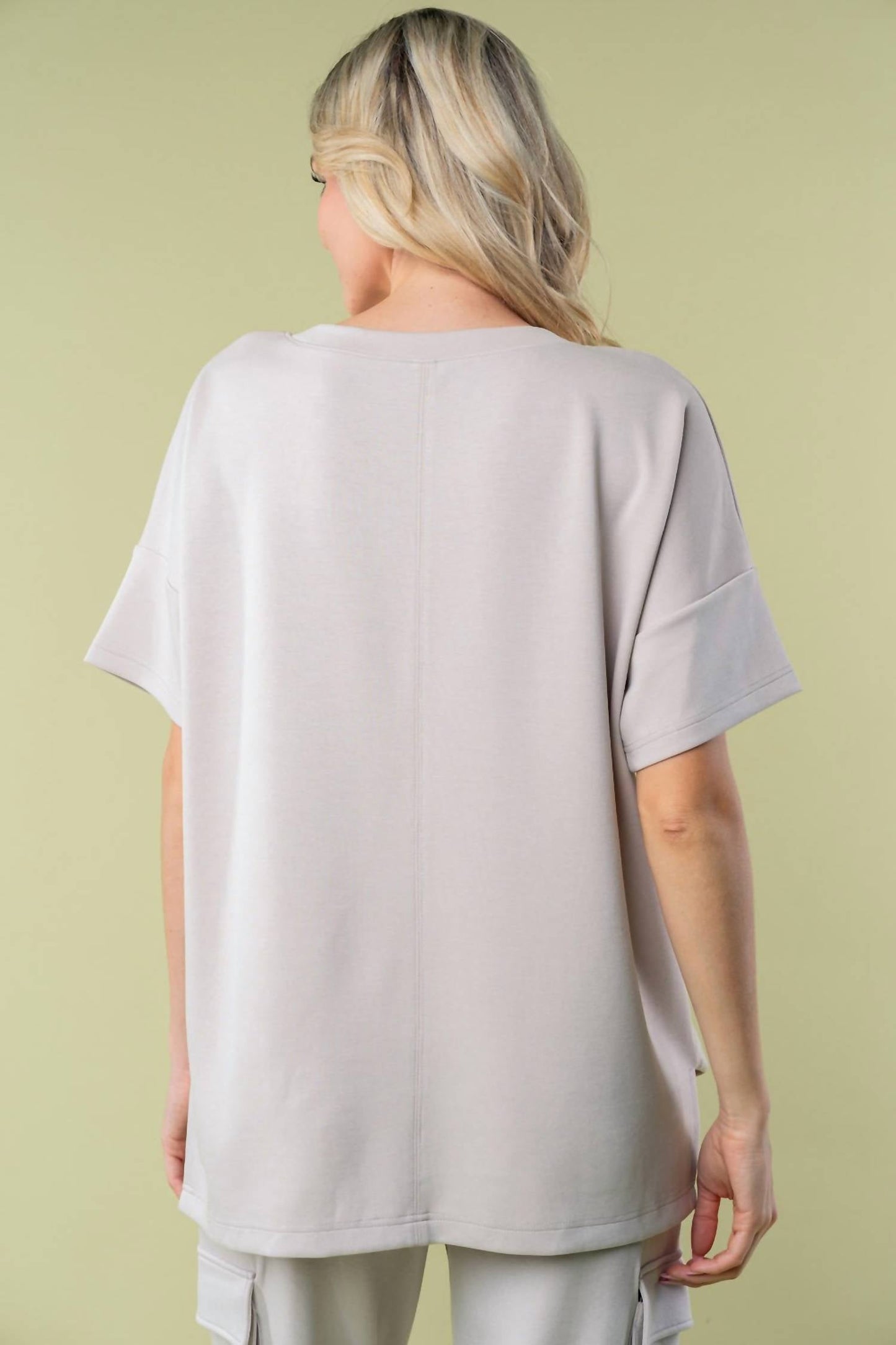White Birch - Half Sleeve Knit Top With Pocket
