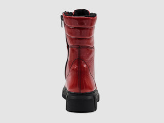 Helios - Botas femininas de couro com forro de pele de Medusa e zíper