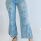 Bayeas - High Rise Wide Leg Jeans With Embroidery & Embelishment
