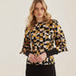 Beat - Geometric Patterned Long Sleeve Top